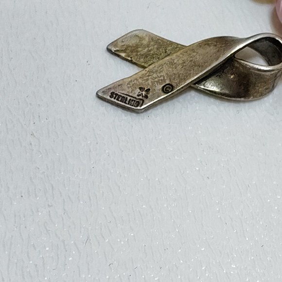 Cancer Awareness Beaded Bracelet Sterling Silver Ribbon Charm Toggle Clasp VTG - Picture 5 of 5